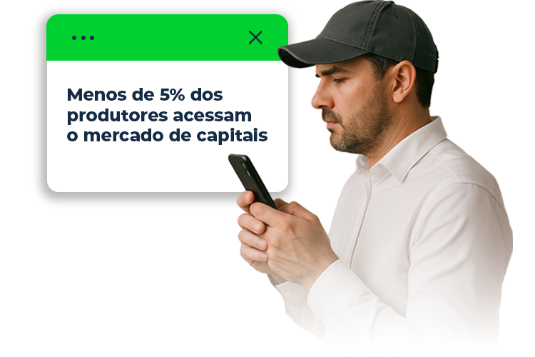 Produtor rural utilizando celular